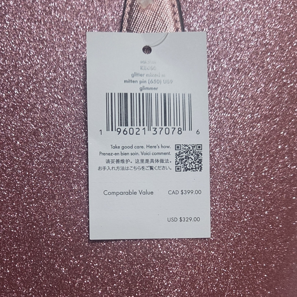 Kate Spade Sparkling Pink Glitter Tote Bag With Detachabble Strap For Crossbody - Picture 3 of 9